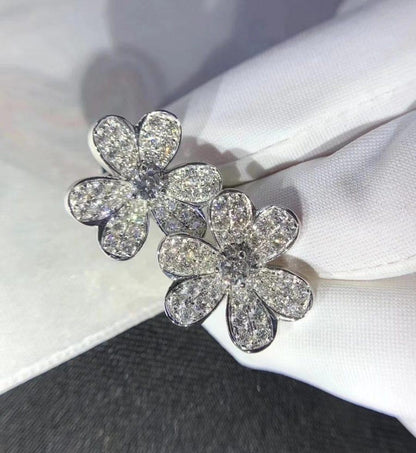 [Elowen Jewels]FRIVOLE SILVER FLOWER DIAMOND EARRINGS