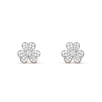 [Elowen Jewels]FRIVOLE SILVER FLOWER DIAMOND EARRINGS