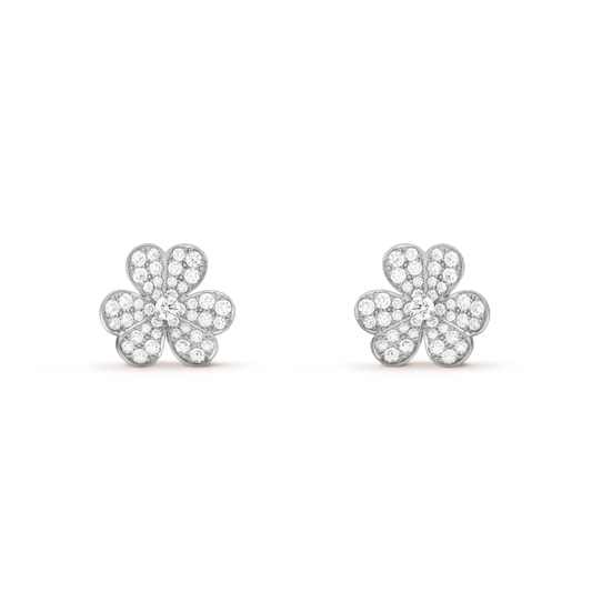 [Elowen Jewels]FRIVOLE SILVER FLOWER DIAMOND EARRINGS