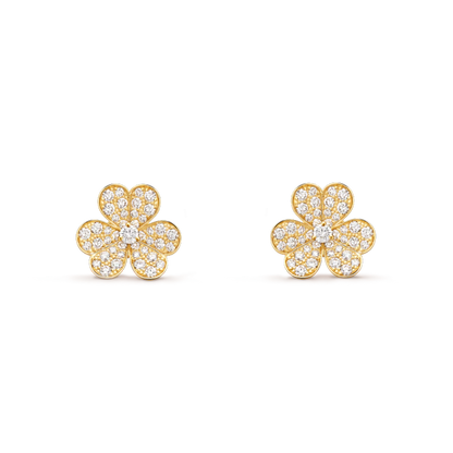 [Elowen Jewels]FRIVOLE GOLD FLOWER DIAMOND EARRINGS