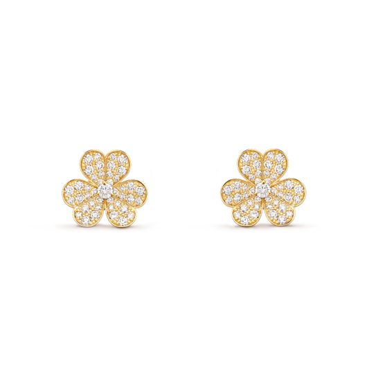 [Elowen Jewels]FRIVOLE GOLD FLOWER DIAMOND EARRINGS
