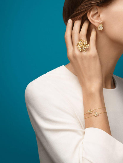 [Elowen Jewels]FRIVOLE GOLD FLOWER DIAMOND EARRINGS