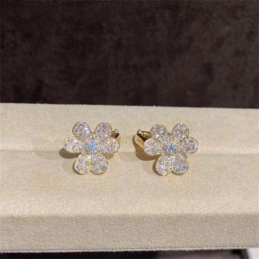 [Elowen Jewels]FRIVOLE GOLD FLOWER DIAMOND EARRINGS