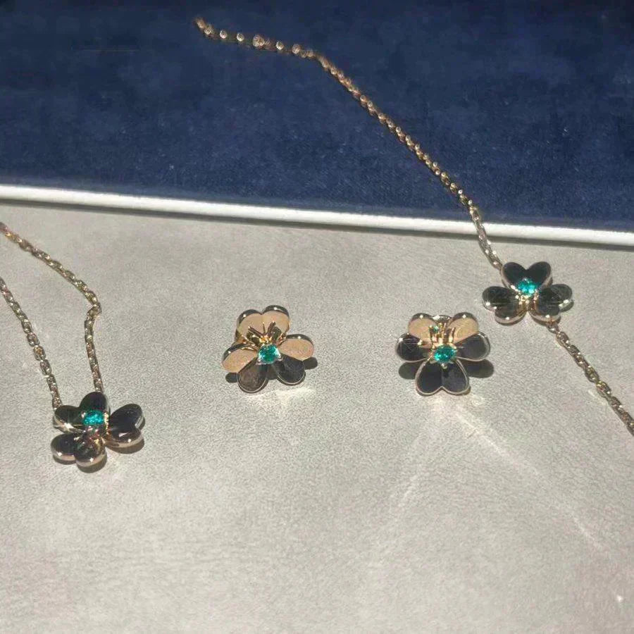 [Elowen Jewels]FRIVOLE  FLOWER MALACHITE EARRINGS