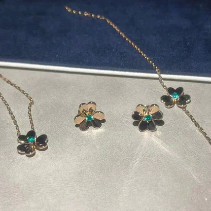 [Elowen Jewels]FRIVOLE  FLOWER MALACHITE EARRINGS