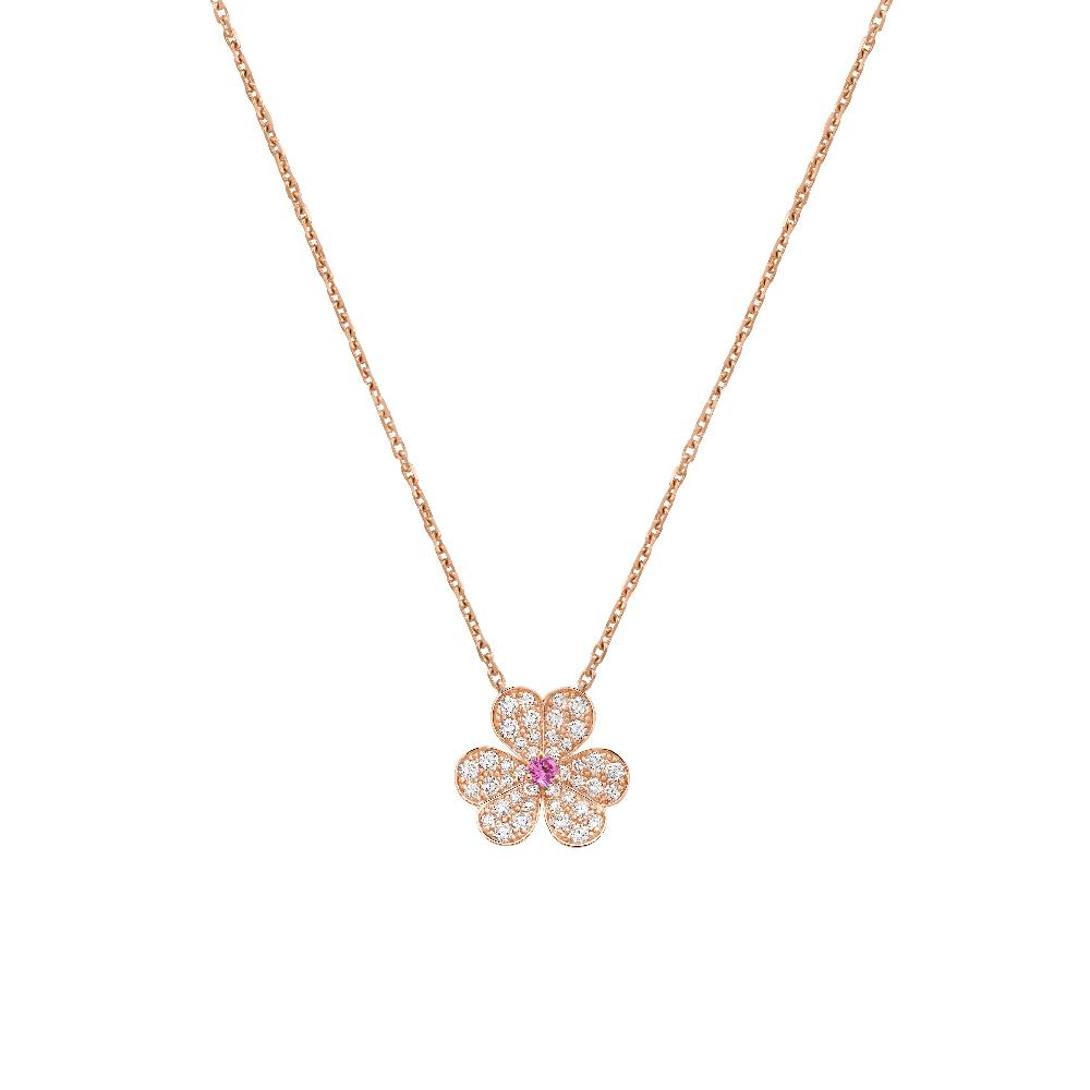 [Elowen Jewels]FRIVOLE ROSE GOLD FLOWER DIAMOND NECKLACE
