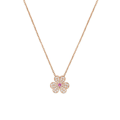 [Elowen Jewels]FRIVOLE ROSE GOLD FLOWER DIAMOND NECKLACE