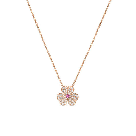 [Elowen Jewels]FRIVOLE ROSE GOLD FLOWER DIAMOND NECKLACE