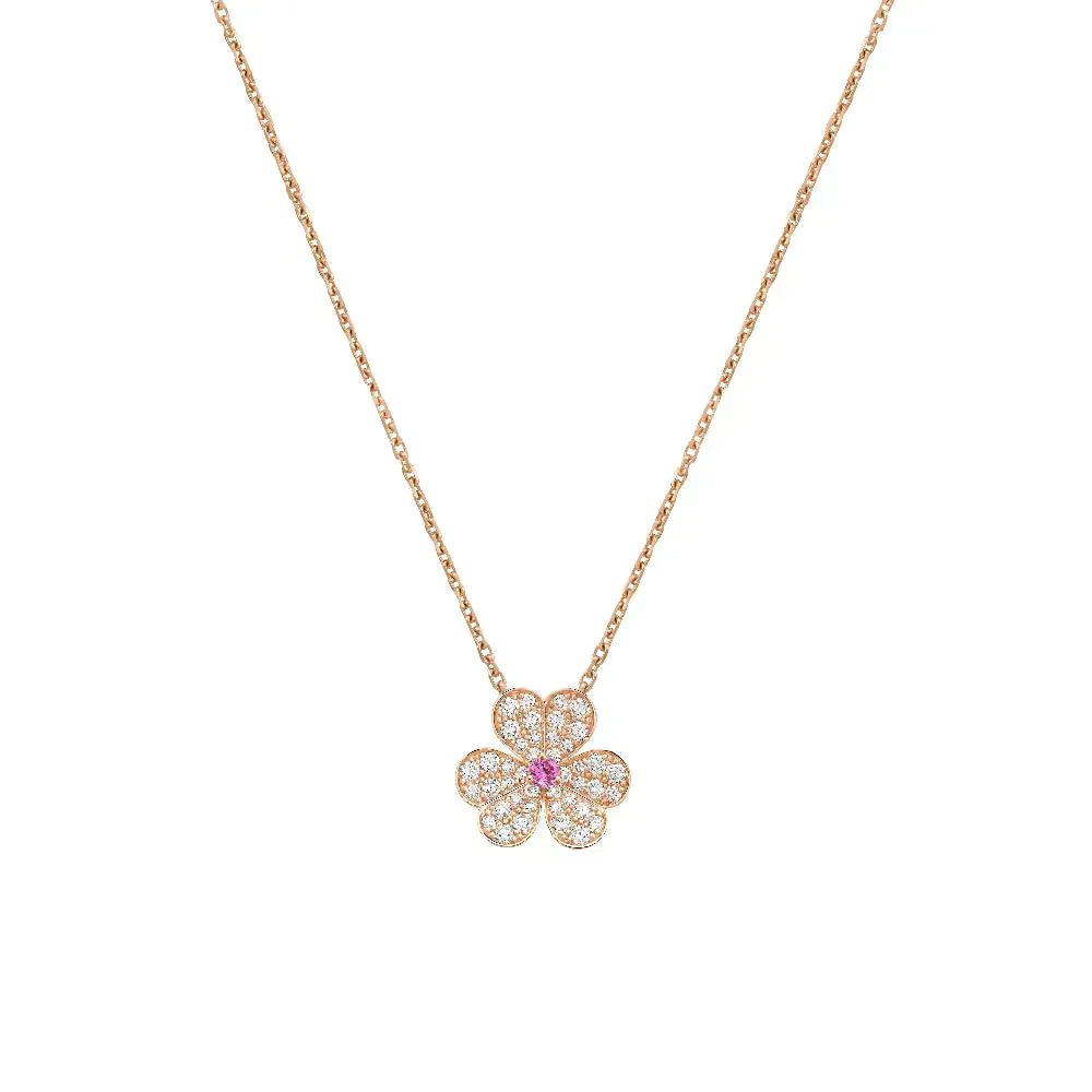[Elowen Jewels]FRIVOLE ROSE GOLD FLOWER DIAMOND NECKLACE