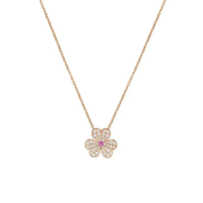 [Elowen Jewels]FRIVOLE ROSE GOLD FLOWER DIAMOND NECKLACE