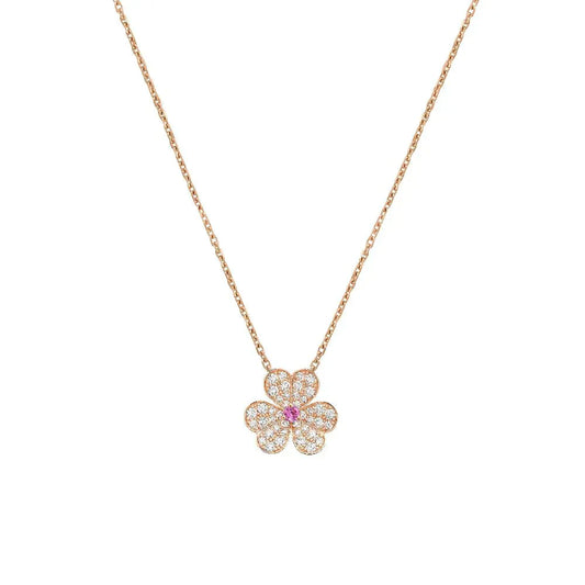 [Elowen Jewels]FRIVOLE ROSE GOLD FLOWER DIAMOND NECKLACE