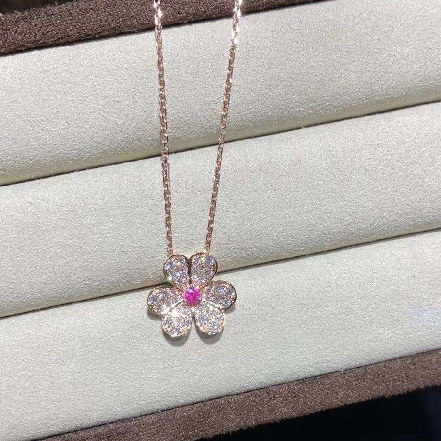 [Elowen Jewels]FRIVOLE ROSE GOLD FLOWER DIAMOND NECKLACE