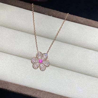 [Elowen Jewels]FRIVOLE ROSE GOLD FLOWER DIAMOND NECKLACE