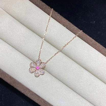 [Elowen Jewels]FRIVOLE ROSE GOLD FLOWER DIAMOND NECKLACE