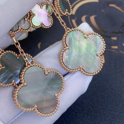 [Elowen Jewels]CLOVER EARRINGS DARK MOP 4 MOTIFS ROSE GOLD