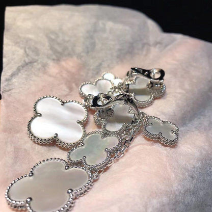 [Elowen Jewels]CLOVER EARRINGS WHITE MOP 4 MOTIFS SILVER