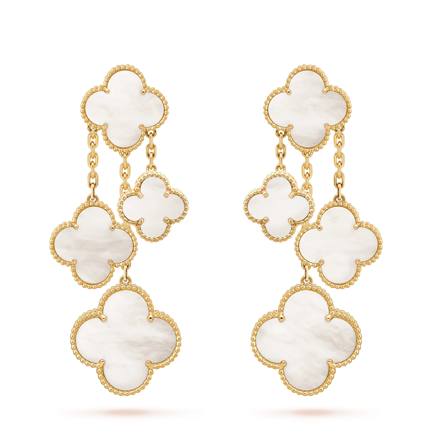 [Elowen Jewels]CLOVER EARRINGS WHITE MOP 4 MOTIFS GOLD