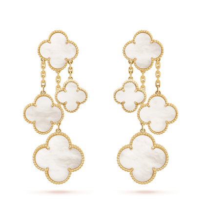 [Elowen Jewels]CLOVER EARRINGS WHITE MOP 4 MOTIFS GOLD