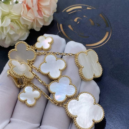 [Elowen Jewels]CLOVER EARRINGS WHITE MOP 4 MOTIFS GOLD