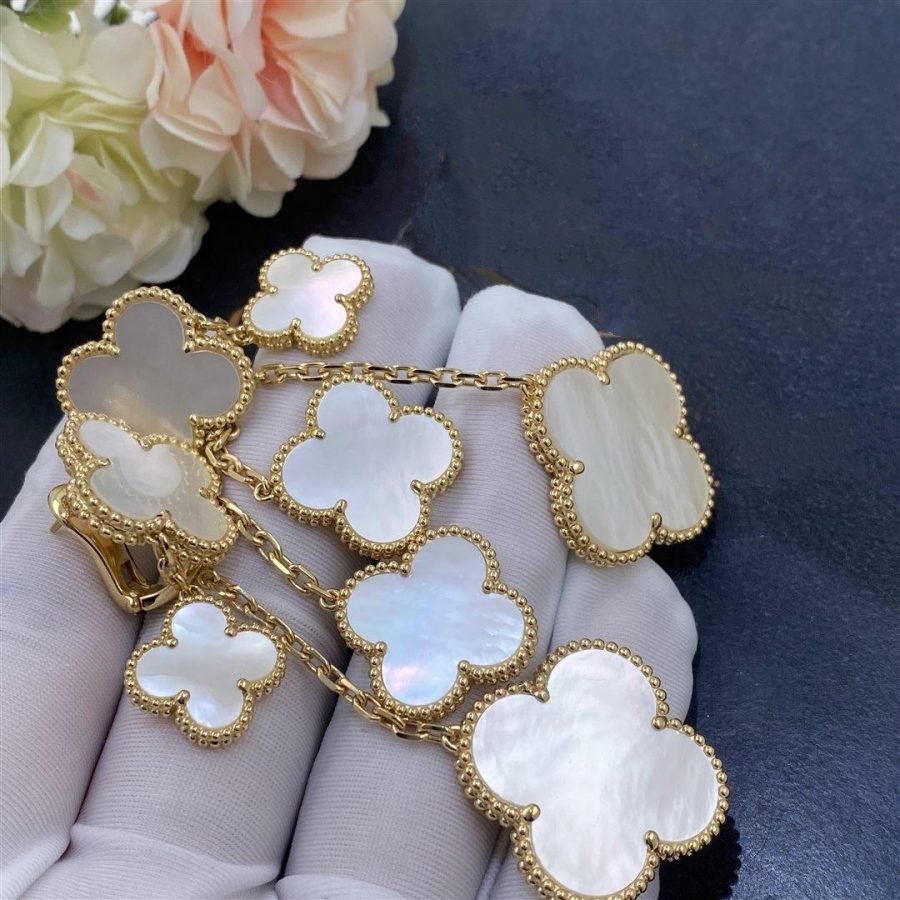 [Elowen Jewels]CLOVER EARRINGS WHITE MOP 4 MOTIFS GOLD