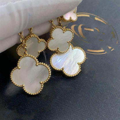 [Elowen Jewels]CLOVER EARRINGS WHITE MOP 4 MOTIFS GOLD