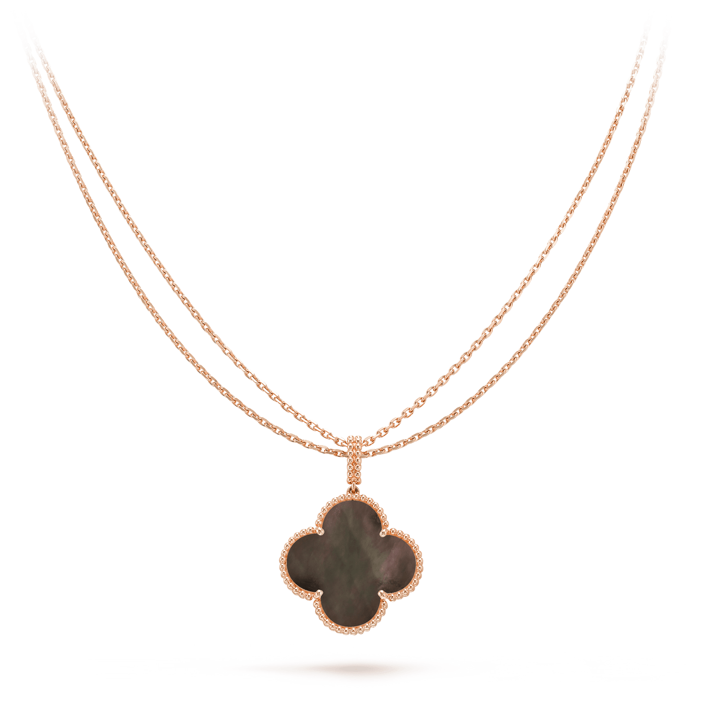 [Elowen Jewels]CLOVER 25MM GOLD DARK MOP BIG CLOVER NECKLACE