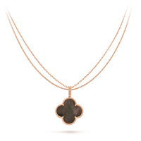 [Elowen Jewel]CLOVER 25MM GOLD DARK MOP BIG CLOVER NECKLACE