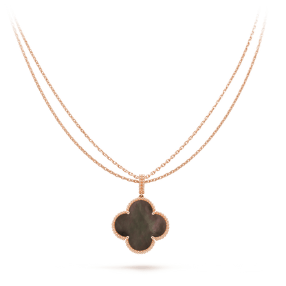 [Elowen Jewels]CLOVER 25MM GOLD DARK MOP BIG CLOVER NECKLACE