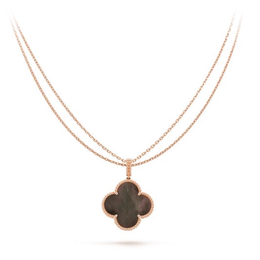 [Elowen Jewels]CLOVER 25MM GOLD DARK MOP BIG CLOVER NECKLACE