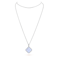 [Elowen Jewel]CLOVER SILVER CHALCEDONY BIG CLOVER NECKLACE