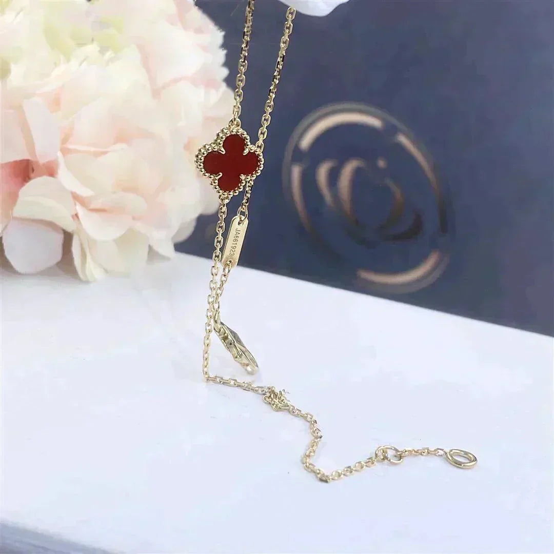 [Elowen Jewels]CLOVER  CARNELIAN SINGLE FLOWER BRACELET