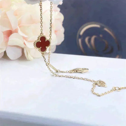[Elowen Jewels]CLOVER  CARNELIAN SINGLE FLOWER BRACELET