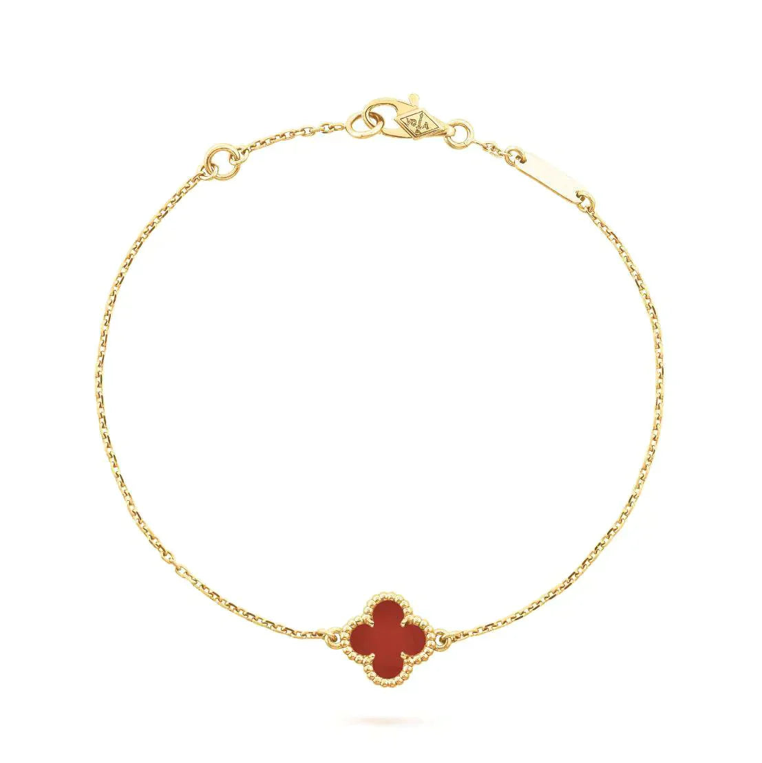 [Elowen Jewels]CLOVER  CARNELIAN SINGLE FLOWER BRACELET