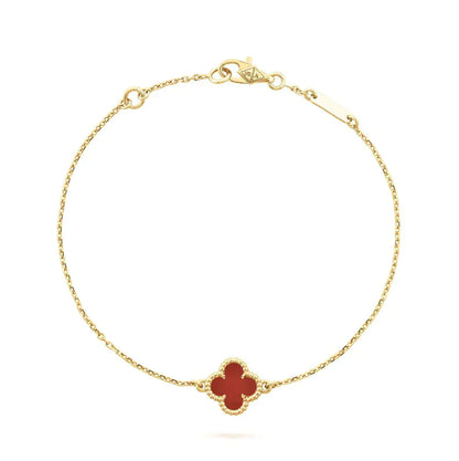 [Elowen Jewels]CLOVER  CARNELIAN SINGLE FLOWER BRACELET