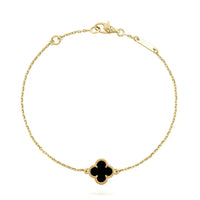 [Elowen Jewel]CLOVER ONYX SINGLE FLOWER BRACELET