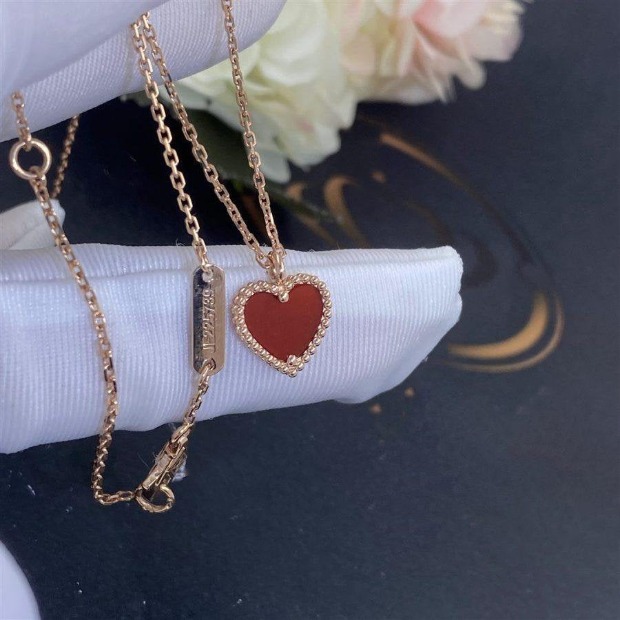 [Elowen Jewels]SWEET CLOVER CARNELIAN HEART NECKLACE