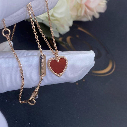 [Elowen Jewels]SWEET CLOVER CARNELIAN HEART NECKLACE