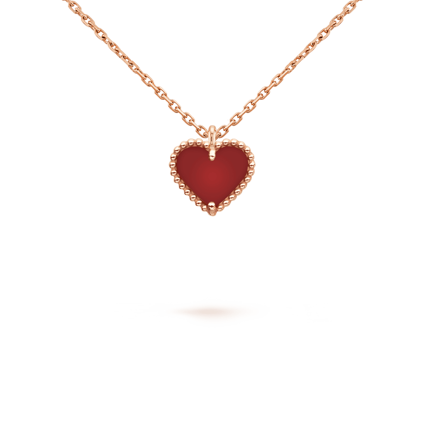 [Elowen Jewels]SWEET CLOVER CARNELIAN HEART NECKLACE