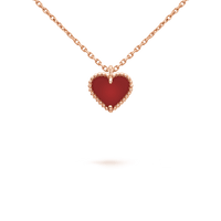 [Elowen Jewel]SWEET CLOVER CARNELIAN HEART NECKLACE