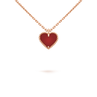 [Elowen Jewels]SWEET CLOVER CARNELIAN HEART NECKLACE