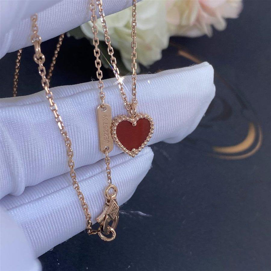 [Elowen Jewels]SWEET CLOVER CARNELIAN HEART NECKLACE