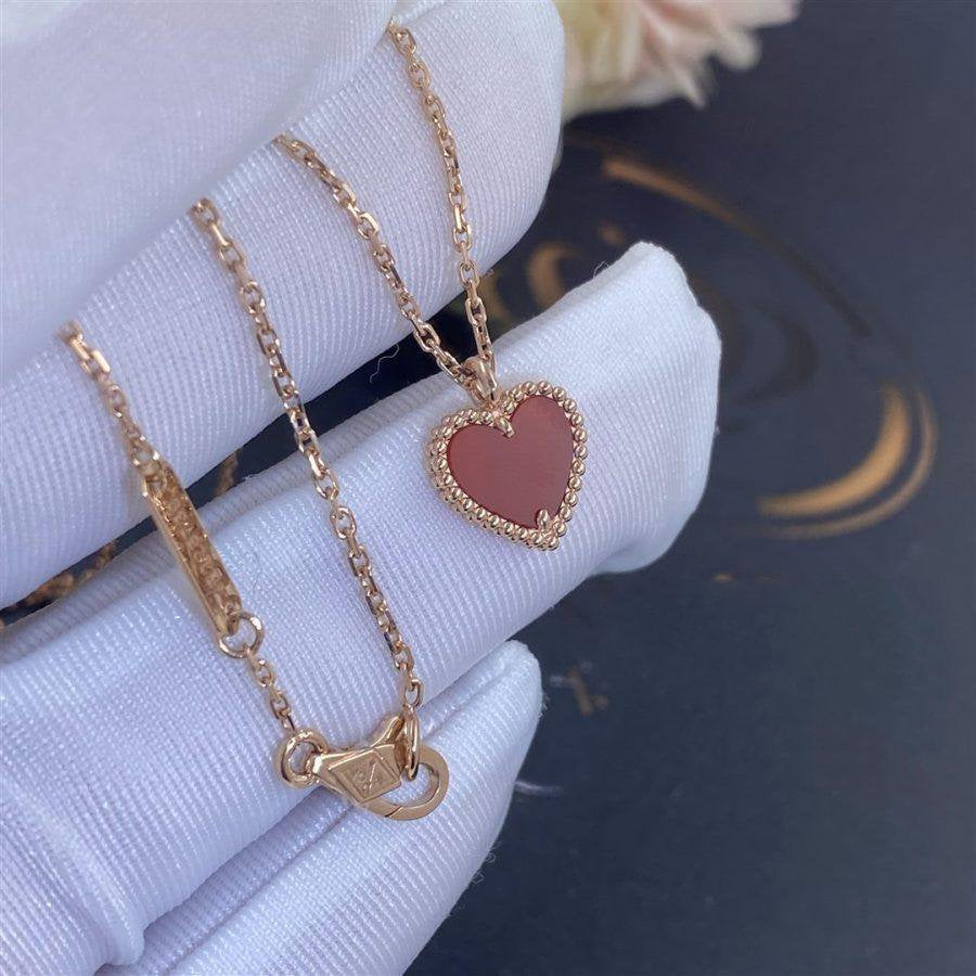 [Elowen Jewels]SWEET CLOVER CARNELIAN HEART NECKLACE