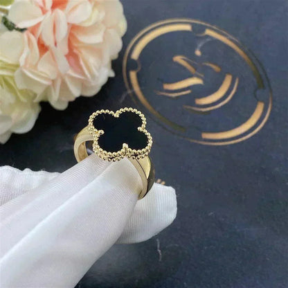 [Elowen Jewels]CLOVER ONYX RING