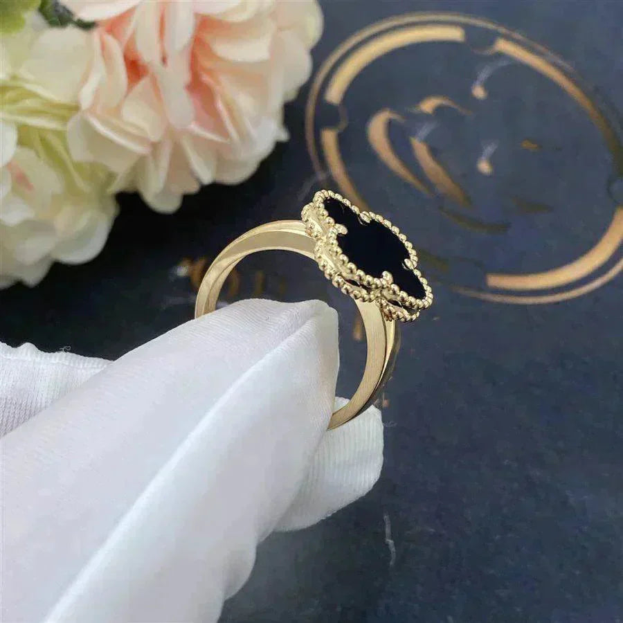 [Elowen Jewels]CLOVER ONYX RING