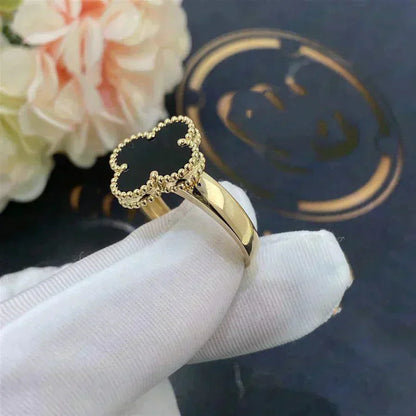 [Elowen Jewels]CLOVER ONYX RING