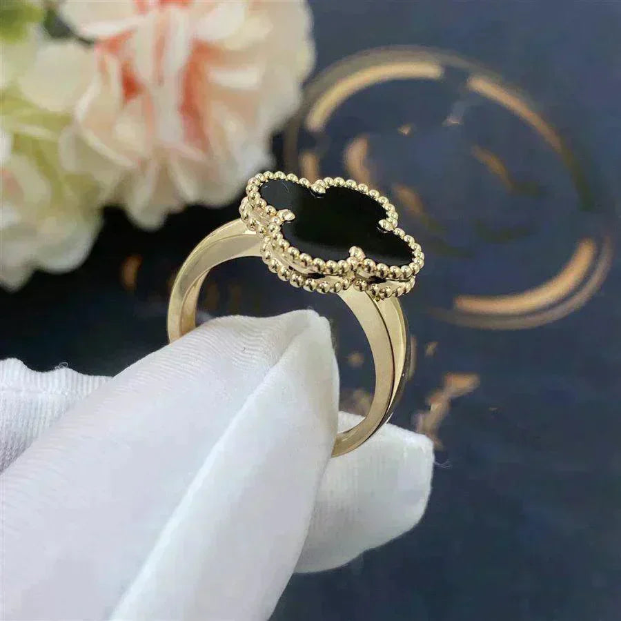 [Elowen Jewels]CLOVER ONYX RING