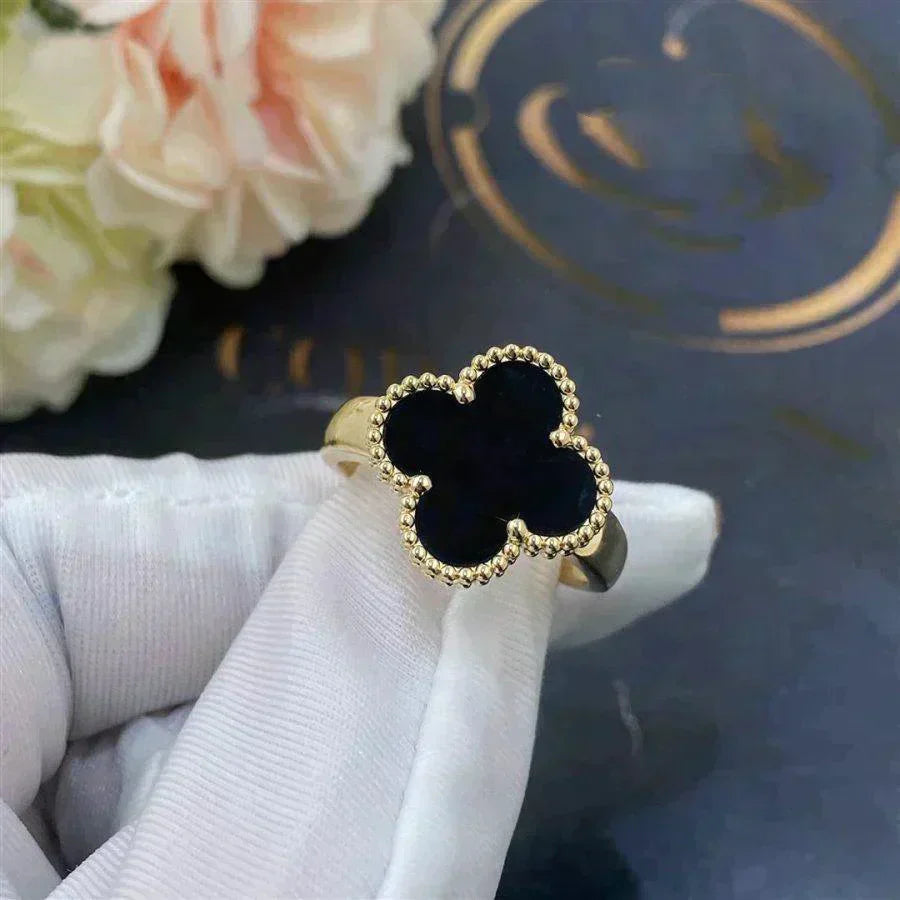 [Elowen Jewels]CLOVER ONYX RING