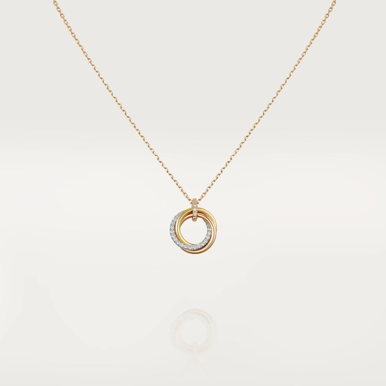 [Elowen Jewels]TRINITY NECKLACE SILVER GOLD PINK GOLD DIAMONDS