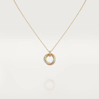 [Elowen Jewels]TRINITY NECKLACE SILVER GOLD PINK GOLD DIAMONDS