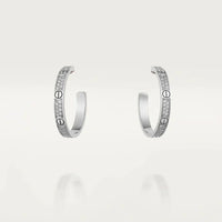 [Elowen Jewel]LOVE DIAMOND SILVER HOOP EARRINGS